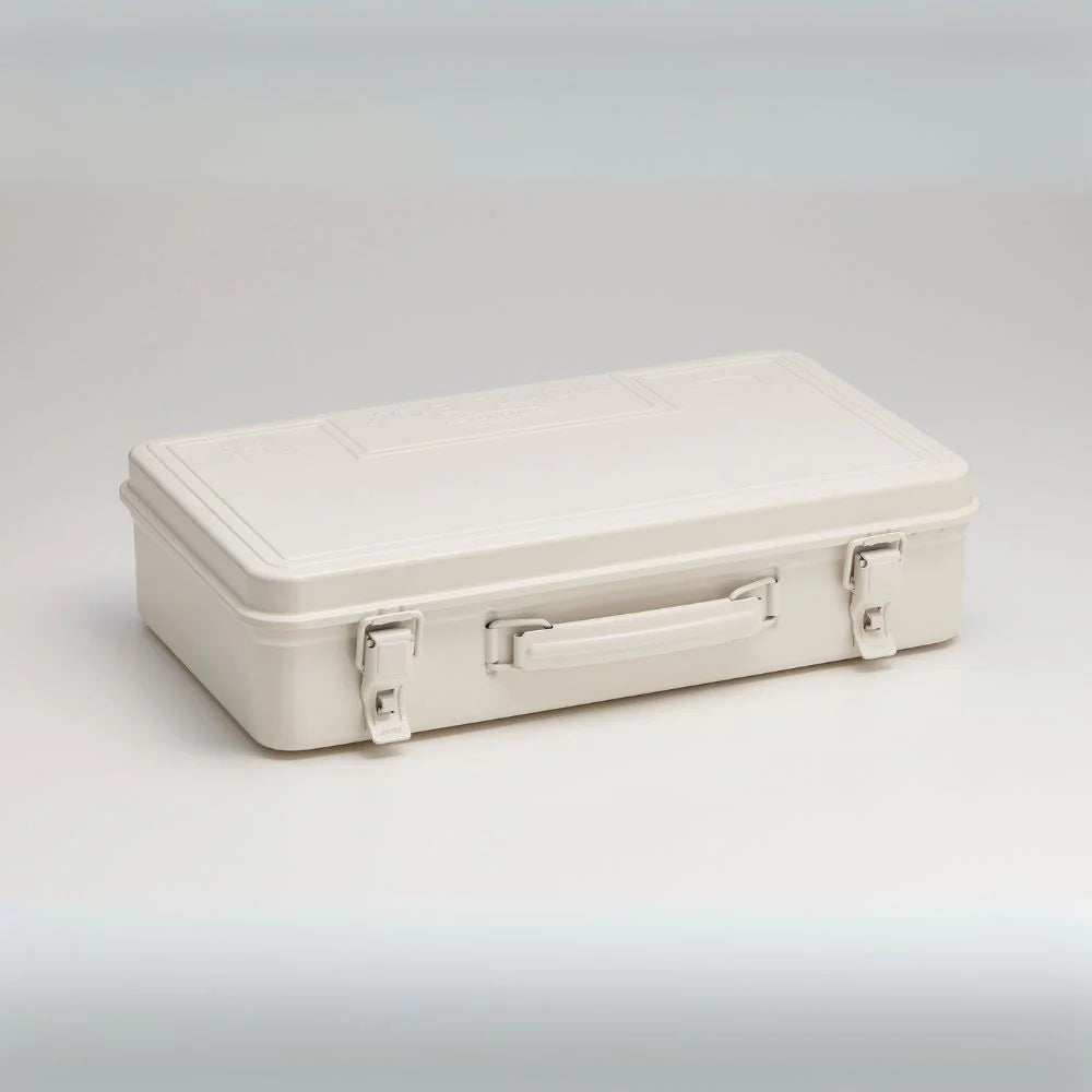 Toyo Trunk Shape Toolbox 36cm in green, showcasing the side latch and sturdy handle