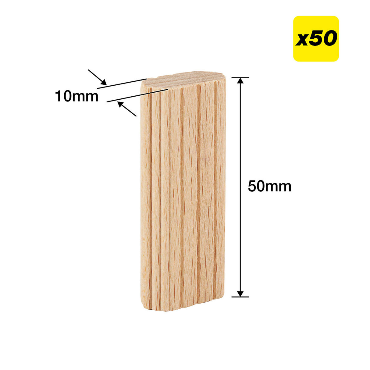Trend 10 x 50mm Beechwood Loose Tenons Pack of 50