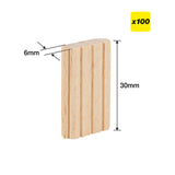 Trend 6 x 30mm Beechwood Loose Tenons Pack of 100