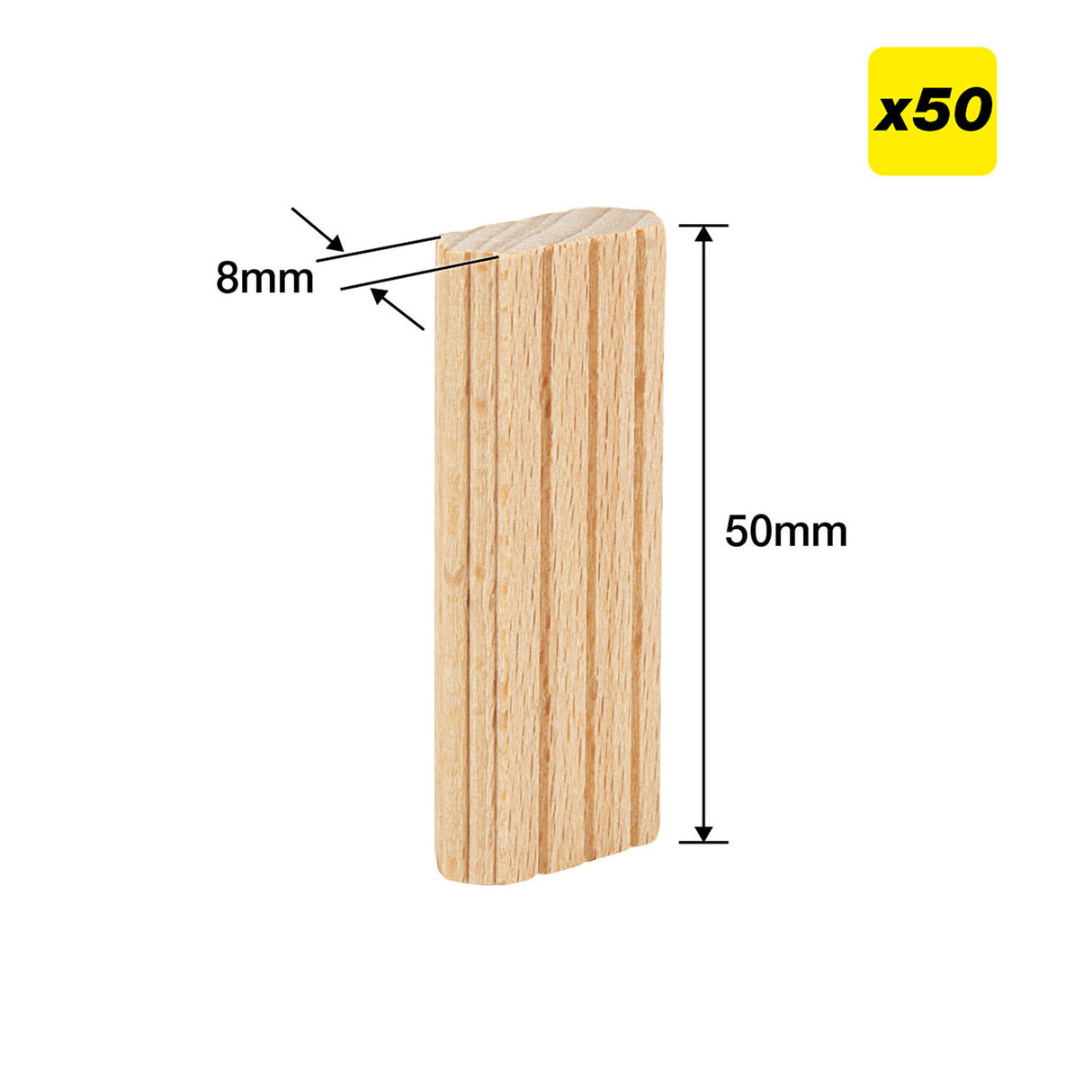 Trend 8 x 50mm Beechwood Loose Tenons Pack of 50