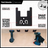 StealthMounts Tool Mounts for Bosch 18V Pack of 4 Black
