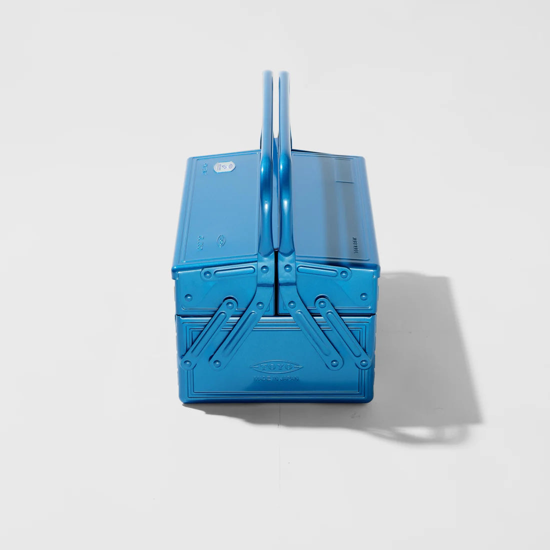Toyo Steel 35cm Cantilever Toolbox with Short Handle Blue