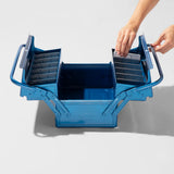 Toyo Steel 35cm Cantilever Toolbox with Short Handle Blue