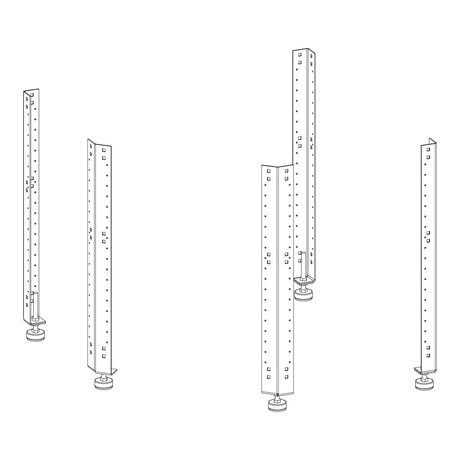 Torquata Workbench System Set of 5 Corner Bench Legs