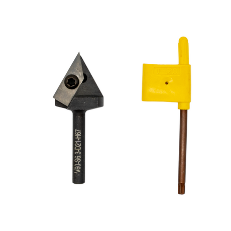 Torquata 60 Degree Carbide Insert V-Groove Router Bit 1/4in Shank