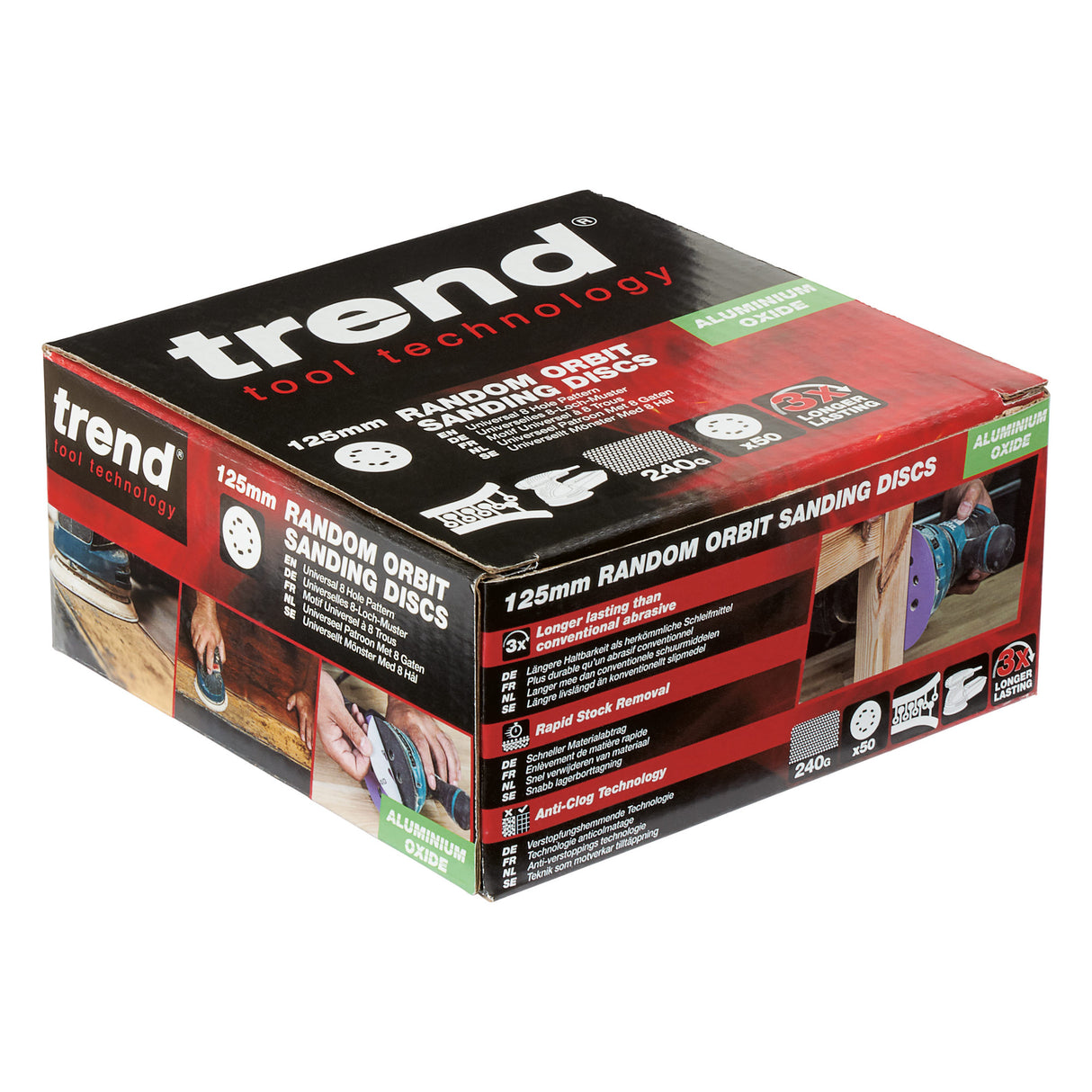 Trend Random Orbital Sanding Discs 125mm Pack of 50