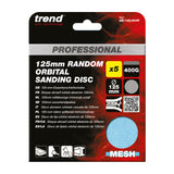 Trend Pro Mesh Random Orbital Sanding Discs 125mm Pack of 5
