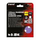 Trend Random Orbital Sanding Discs 125mm Pack of 10