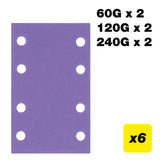 Trend Sanding Pads 80 x 133mm 60G/120G/240G Pack of 6