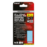 Trend Pro Mesh Sanding Pads with Pad Saver 80 x 133mm 80G/120G/180G Pack of 7