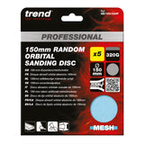 Trend Pro Mesh Random Orbital Sanding Discs 150mm Pack of 5