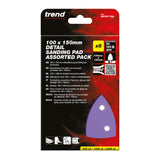 Trend 7-Hole Detail Sanding Pads 100 x 150mm 60G/120G/240G Pack of 6