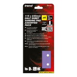 Trend Half Sheet Sanding Pads 115 x 230mm 60G/120G/240G Pack of 6