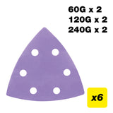 Trend Delta Sanding Pads 93 x 93mm 60G/120G/240G Pack of 6