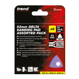 Trend Delta Sanding Pads 93 x 93mm 60G/120G/240G Pack of 6