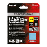 Trend Pro Mesh Quarter Sheet Sanding Pads 115 x 107mm Pack of 5