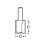 Trend Craft Pro Straight Router Bit 2-Flute 12mm Diameter 1/4in Shank
