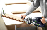 Festool DF 700 DOMINO Joining Machine in Systainer, demonstrating smooth and precise dowel hole drilling with no scorch marks