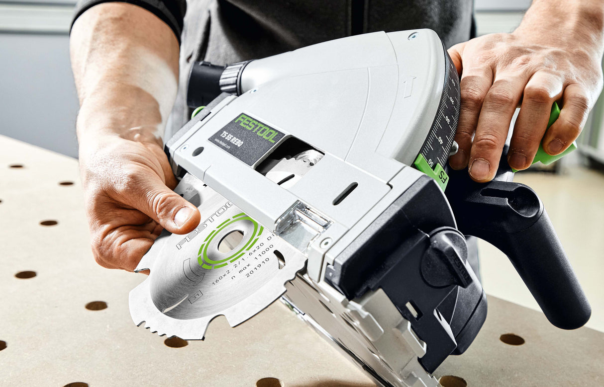 Festool 160mm Diamond Saw Blade cutting chipboard and fibreboard efficiently