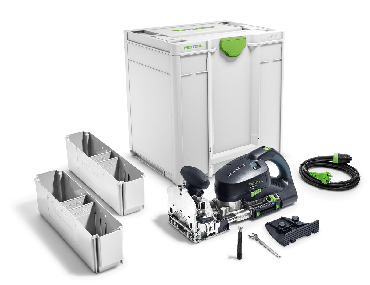 Festool DF 700 DOMINO Joining Machine in Systainer for precise and scorch mark-free dowel holes