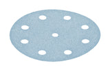 Festool Granat Abrasive Disc 125mm 9 Hole Pack of 10 in use on woodworking surface
