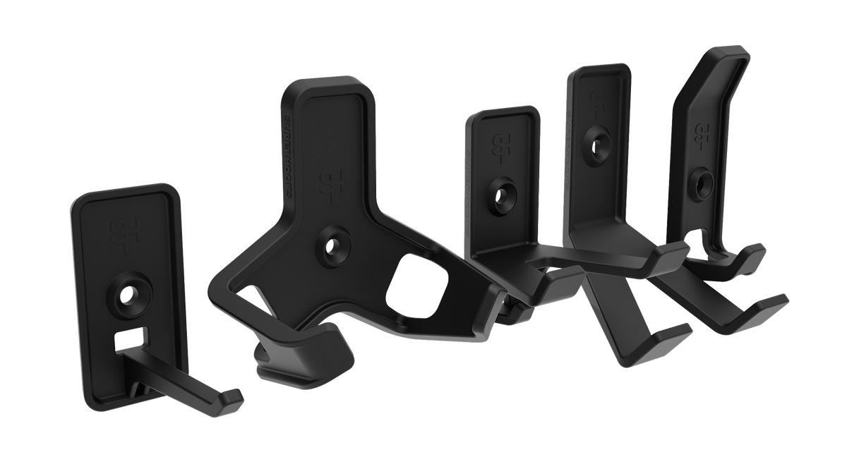 Superhooks Garage Bundle 27-Pieces Black Modular Tool Wall Hooks