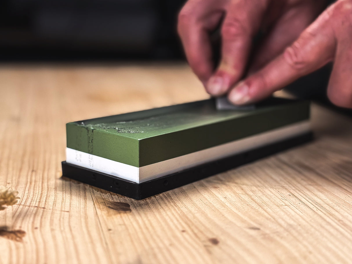 white barbarian japanese double sided sharpening water stone