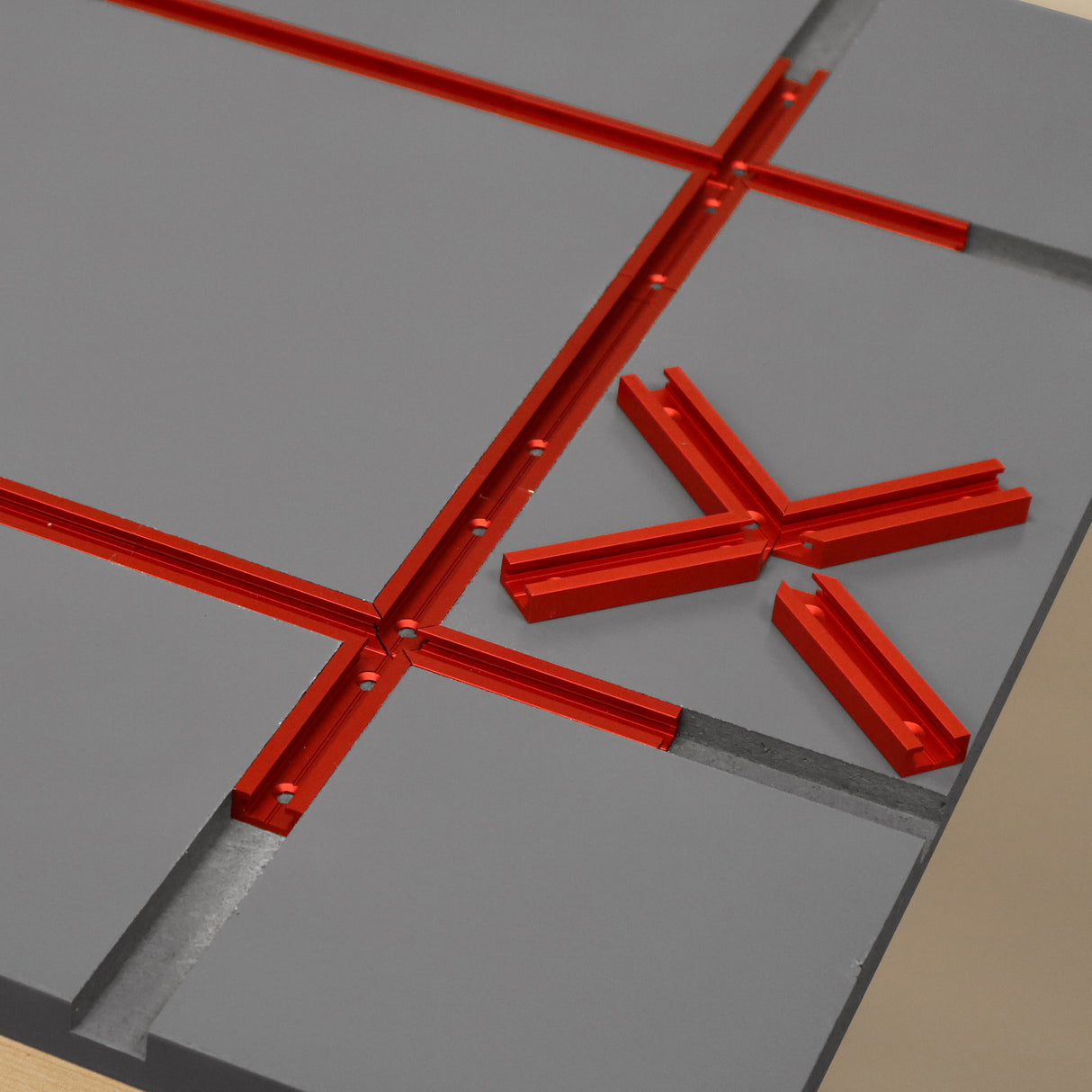 Milescraft CrossTrax Intersection T-Track 8 Pieces Pre-Drilled
