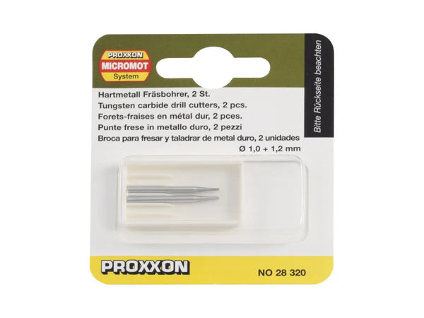 PROXXON Tungsten Carbide Milling Drills 1 & 1.2mm