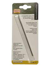 PROXXON Scroll Saw Blades Super-Cut 17 TPI Pack of 12 in packaging viewed from the front