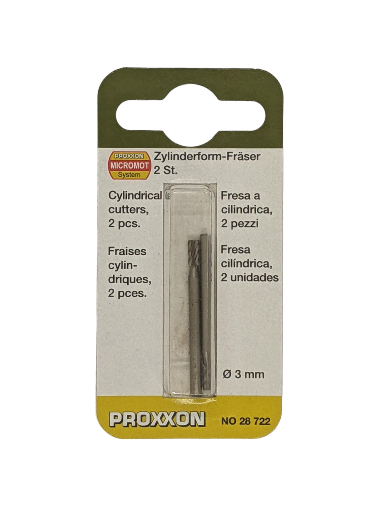 PROXXON Milling Bits Cylindrical Upcut Tungsten Vanadium