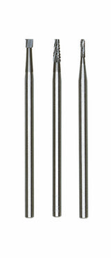 PROXXON Milling Bits Tungsten Carbide Assorted Size & Shape Pack of 3