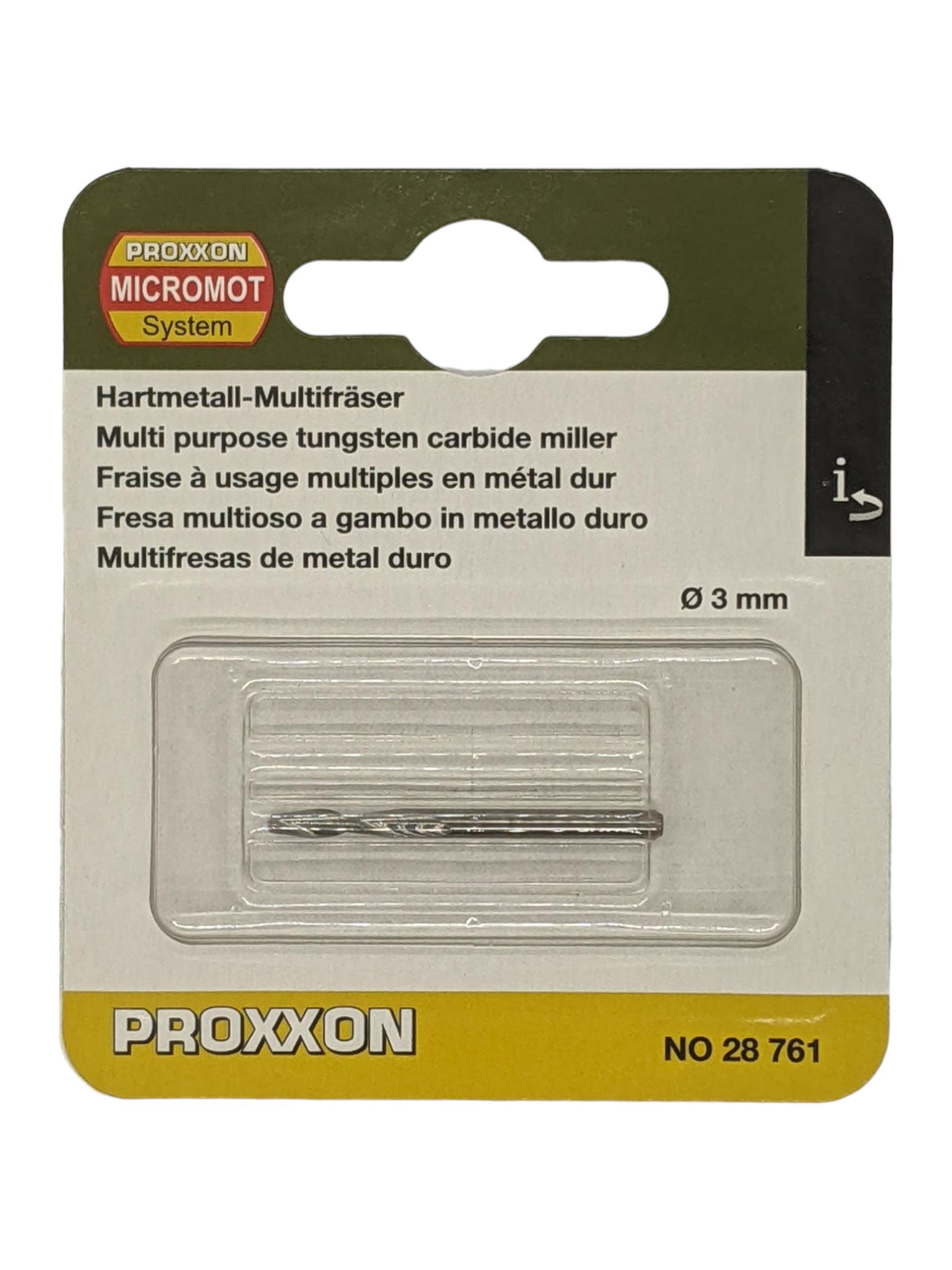 PROXXON Milling Bits Multi-Purpose Tungsten Carbide Upcut