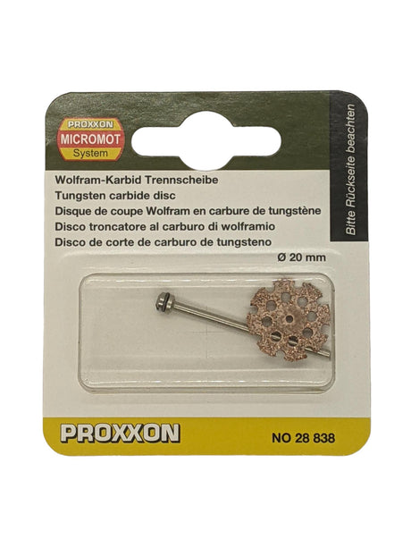PROXXON Tungsten Carbide Cutting Discs in 20mm and 50mm Diameters for MICROMOT System Tools