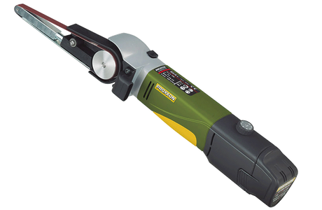 PROXXON MICROMOT BS/A Power File Belt Sander Kit in use on woodworking project