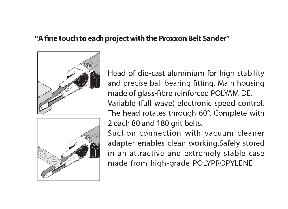 PROXXON MICROMOT BS/A Power File Belt Sander Kit Battery Powered Variable Speed