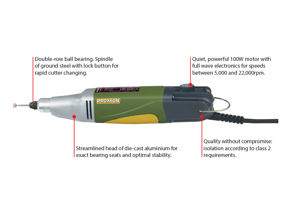 PROXXON MICROMOT LHW/A Long Neck Angle Grinder Battery Powered Variable Speed