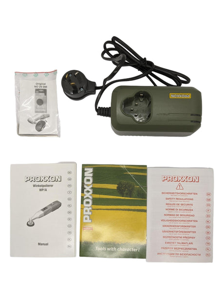 PROXXON cordless angle polisher kit with variable speed control, ideal for precise polishing and finishing tasks