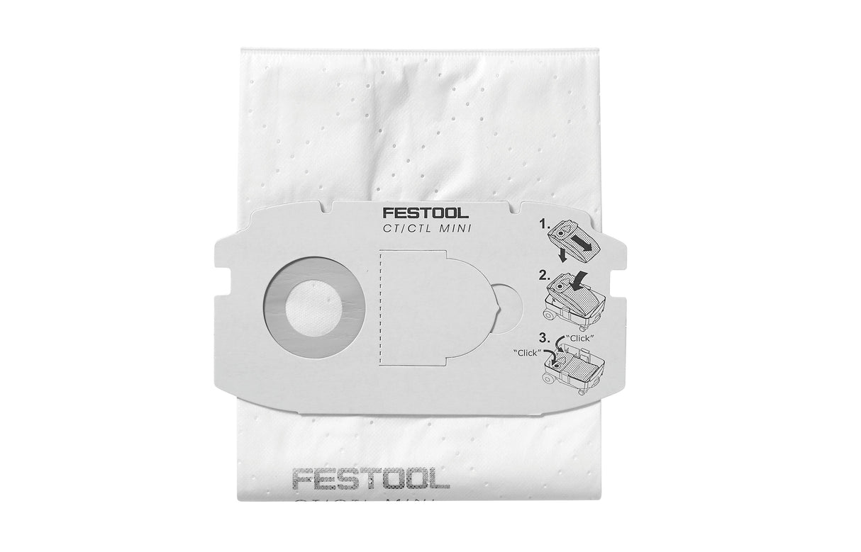 Festool Replacement Selfclean Filter Bags for CT MIDI Pack of 5 in Use