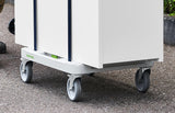 Festool Roll Board with 360° Rotating Wheels and Locking Brakes for Systainer3 and Systainer T-LOC Storage Boxes in Workshop Context