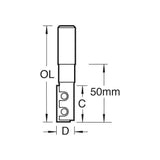Trend Rota-Tip Carbide Insert Straight Router Bit 12.7mm Diameter 1/2in Shank