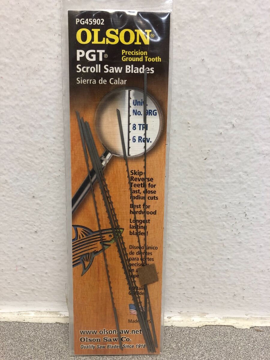Olson PGT Scroll Saw Reverse Skip 8/6 TPI Blades - Pack of 6