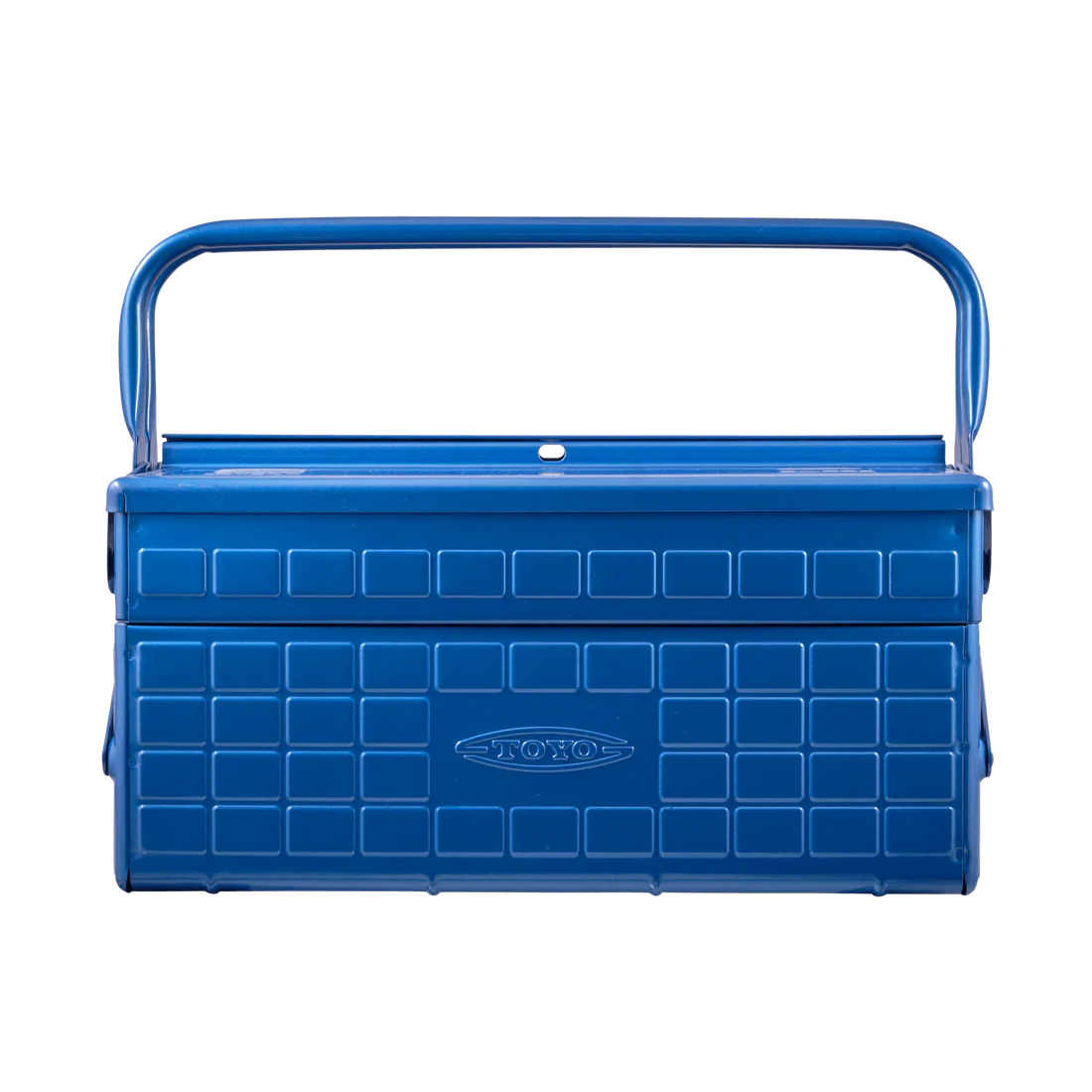 Toyo Steel 35cm Cantilever Toolbox with Short Handle Blue