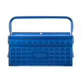 Toyo Steel 35cm Cantilever Toolbox with Short Handle Blue