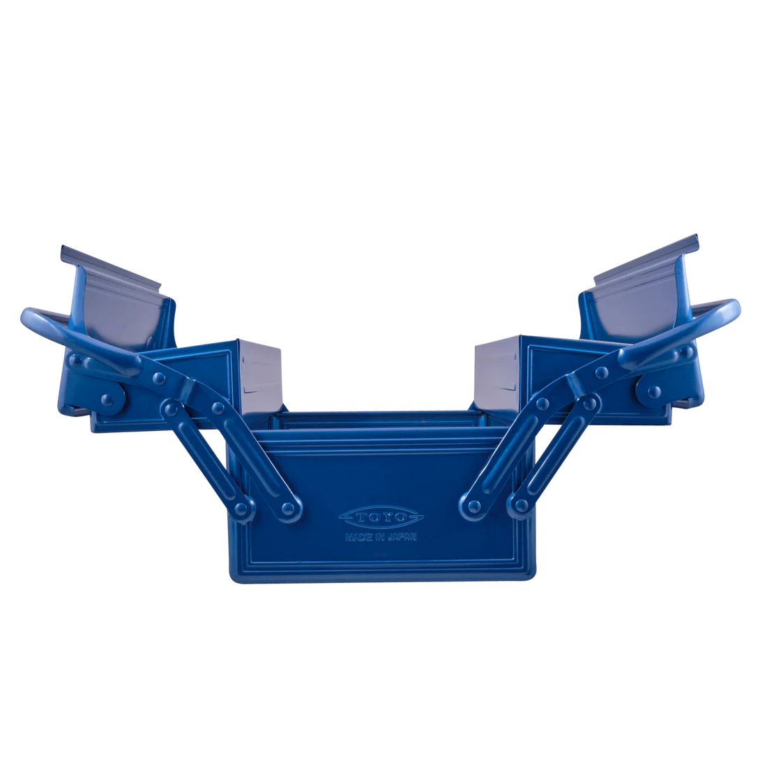 Toyo Steel 35cm Cantilever Toolbox with Short Handle Blue