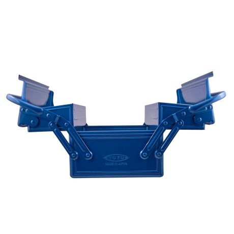 Toyo Steel 35cm Cantilever Toolbox with Short Handle Blue