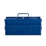 Toyo Steel 35cm Cantilever Toolbox with Short Handle Blue