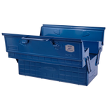 Toyo Steel 35cm Cantilever Toolbox with Short Handle Blue