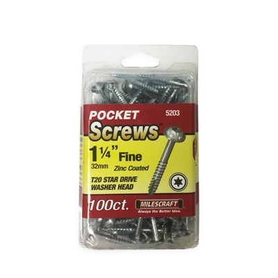 Milescraft Pocket Hole Screws - 8G 31mm Fine Thread