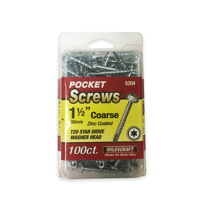 Milescraft Pocket Hole Screws - 8G 37mm Coarse Thread